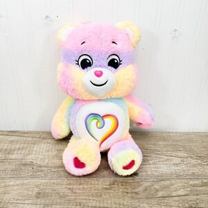 Care Bears Togetherness Bear 14" Plush Rainbow Heart Colorful Basic Fun
